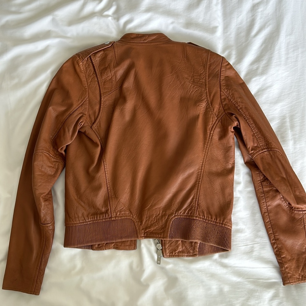 Rag & Bone Tan Leather Jacket - Picture 3 of 4